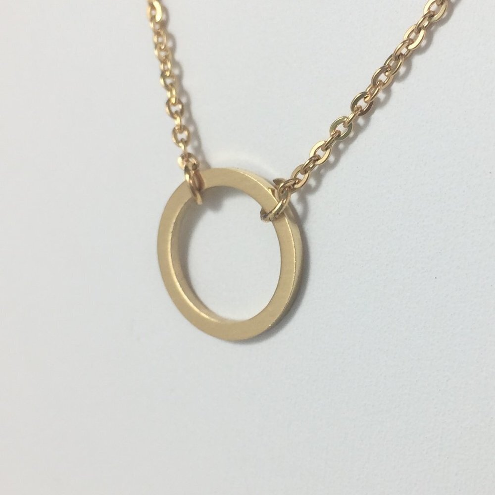 Karma circle of life yellow gold tone necklace - Picture 2 of 7